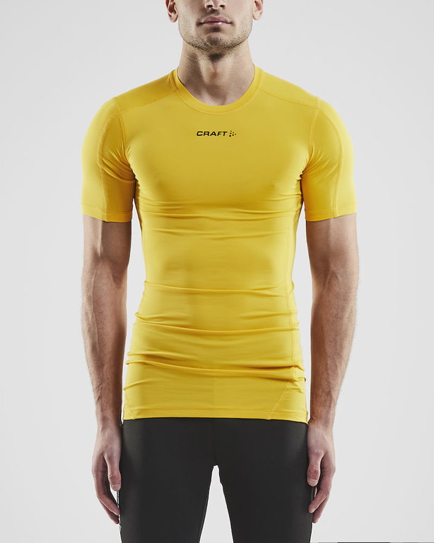 Craft Kompressions-Tshirt (enganliegend) Pro Control Unterwäsche gelb Herren
